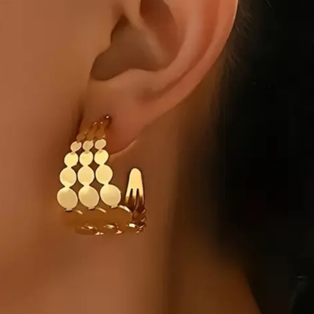 18 Kt Gold Over Titanium Gold Hoop Earrings